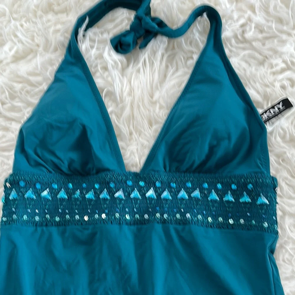 DKNY Teal One-Piece Swimsuit - Picture 2 of 12